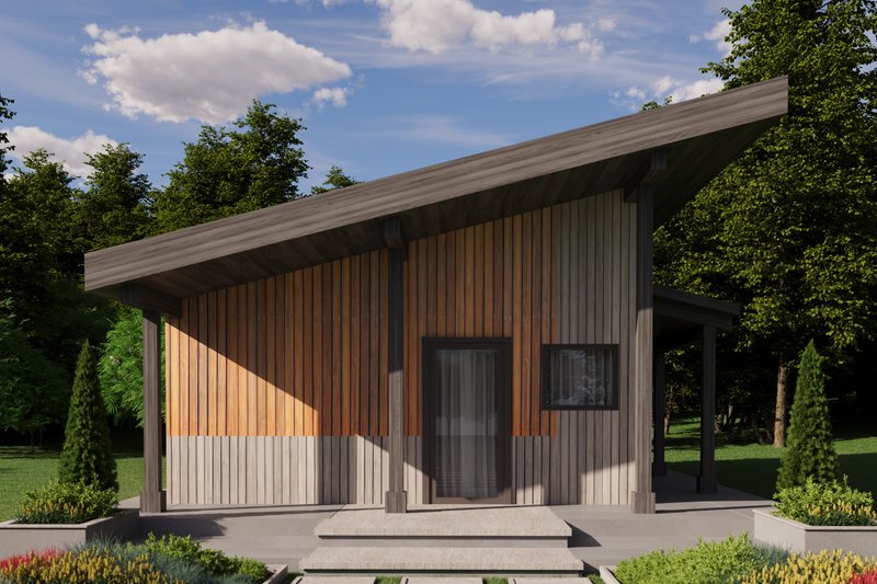 House Plan Design - Exterior - Front Elevation 4 for Contemporary House Plan #1106-183 - 1 bed, 1 bath