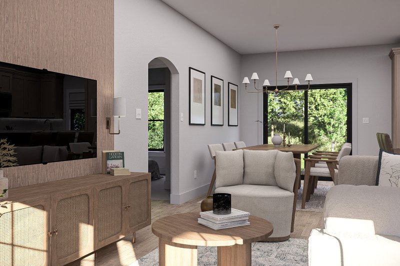 House Blueprint - Interior - Family Room 1 for Traditional House Plan #455-729 - 3 bed, 2 bath