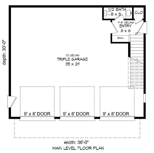 Contemporary Floor Plan - Lower Floor Plan #932-113