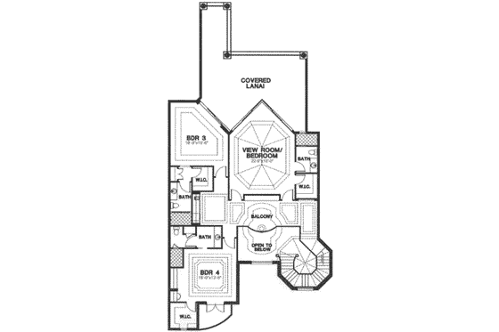 Floor Plan - Upper Floor for Southern House Plan #115-173 - 5 bed, 6.5 bath