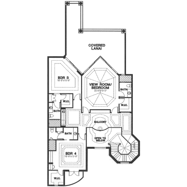 Southern Floor Plan - Upper Floor Plan #115-173