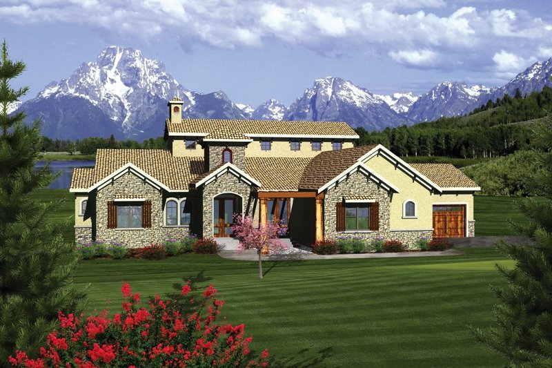 Home Plan - Mediterranean Exterior - Front Elevation Plan #70-1093