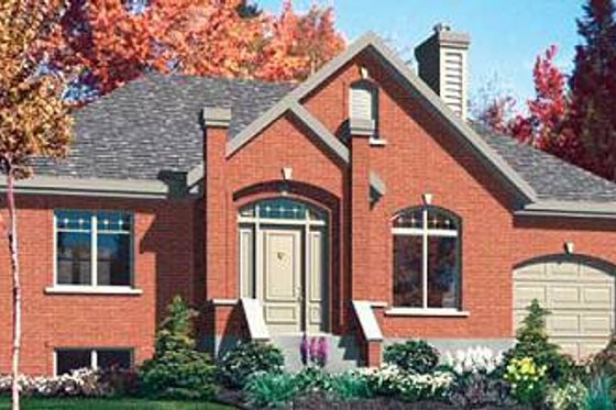 Exterior - Front Elevation for European House Plan #138-225 - 3 bed, 1 bath