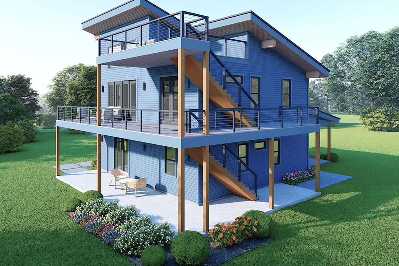 House Blueprint - Exterior - Front Elevation 3 for Contemporary House Plan #932-1334 - 3 bed, 2.5 bath