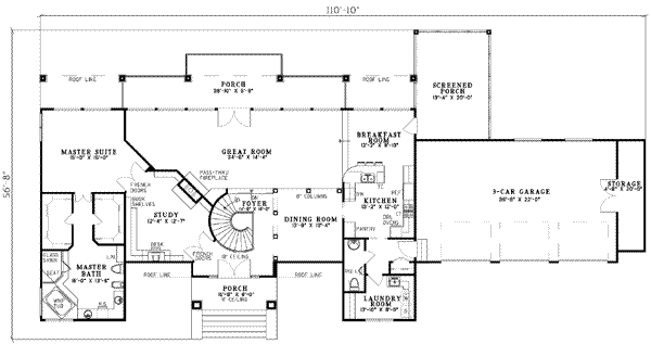 Dream House Plan - Traditional Floor Plan - Main Floor Plan #17-589