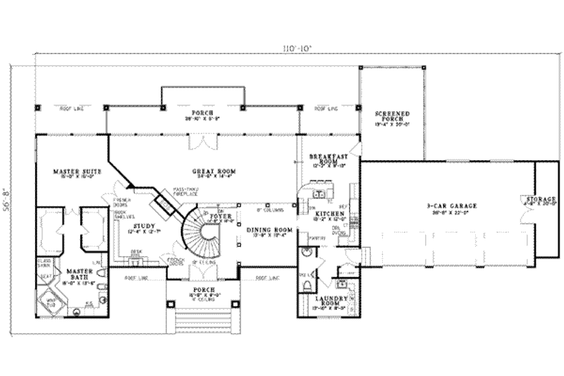Dream House Plan - Floor Plan - Main Floor for Traditional House Plan #17-589 - 3 bed, 2.5 bath