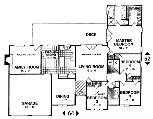 Ranch Floor Plan - Main Floor Plan #56-143