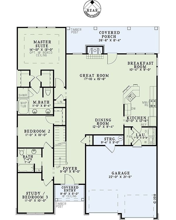 Home Plan - Traditional Floor Plan - Main Floor Plan #17-2465