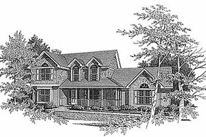 Farmhouse Exterior - Front Elevation Plan #70-262