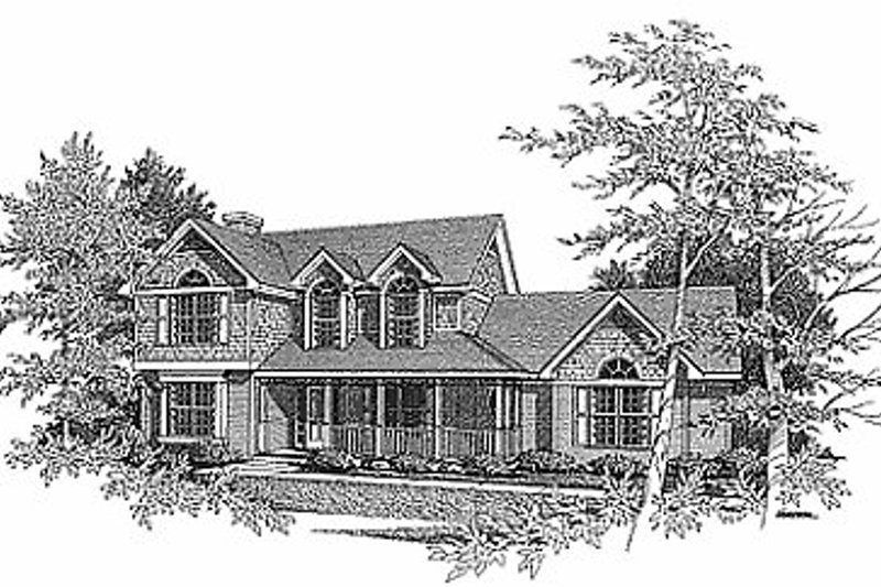 Dream House Plan - Farmhouse Exterior - Front Elevation Plan #70-262