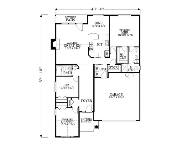 Craftsman Floor Plan - Main Floor Plan #53-465