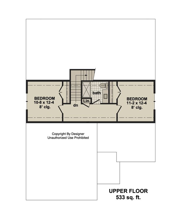Home Plan - Floor Plan - Upper Floor for Farmhouse House Plan #51-1539 - 3 bed, 2.5 bath