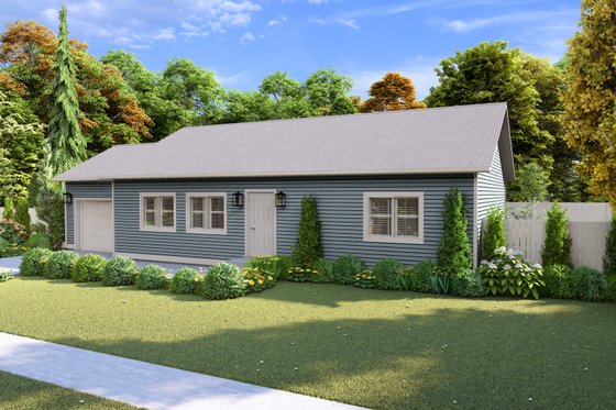 Exterior - Front Elevation 3 for Bungalow House Plan #1060-279 - 2 bed, 1 bath