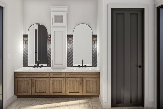 Interior - Master Bathroom for Adobe / Southwestern House Plan #455-572 - 3 bed, 2 bath