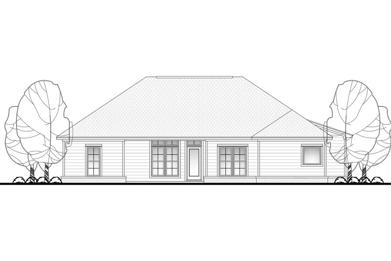 Home Plan - Exterior - Rear Elevation for Craftsman House Plan #430-96 - 3 bed, 2 bath
