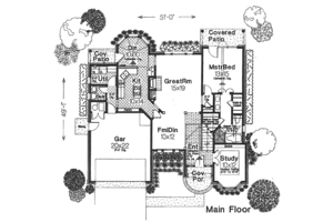 Floor Plan - Main Floor for European House Plan #310-797 - 3 bed, 2.5 bath