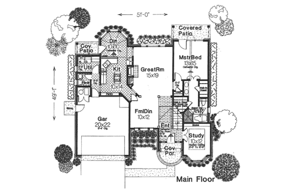 Floor Plan - Main Floor for European House Plan #310-797 - 3 bed, 2.5 bath