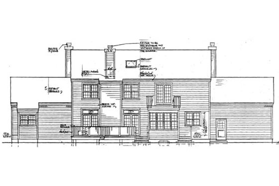 Exterior - Rear Elevation for Farmhouse House Plan #3-223 - 5 bed, 3.5 bath