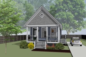 Cottage Exterior - Front Elevation Plan #79-103