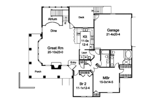 Floor Plan - Main Floor House Plan #57-595 - 2 bed, 2 bath