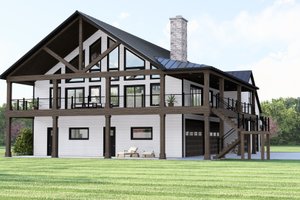 House Blueprint - Barndominium Exterior - Front Elevation Plan #1064-414