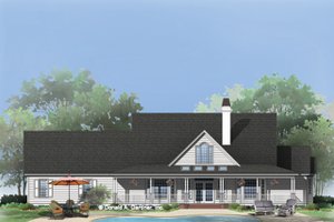 Exterior - Rear Elevation for Country House Plan #929-791 - 4 bed, 4 bath