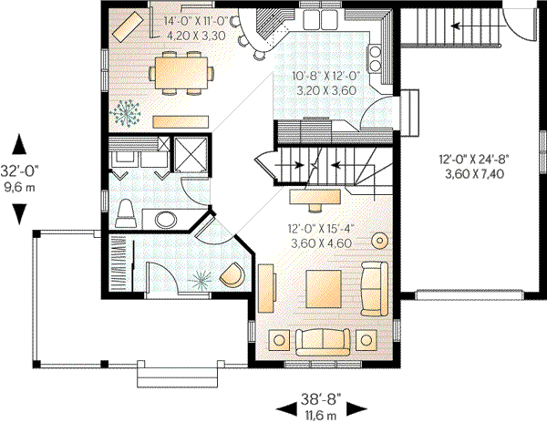 Dream House Plan - Traditional Floor Plan - Main Floor Plan #23-372