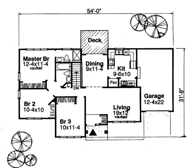 Architectural House Design - Ranch Floor Plan - Main Floor Plan #320-581