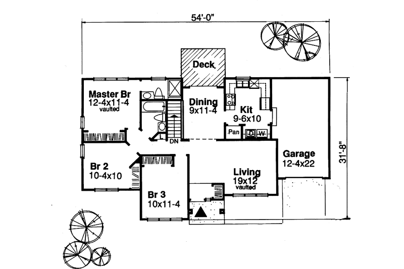 Dream House Plan - Floor Plan - Main Floor for Ranch House Plan #320-581 - 3 bed, 2 bath