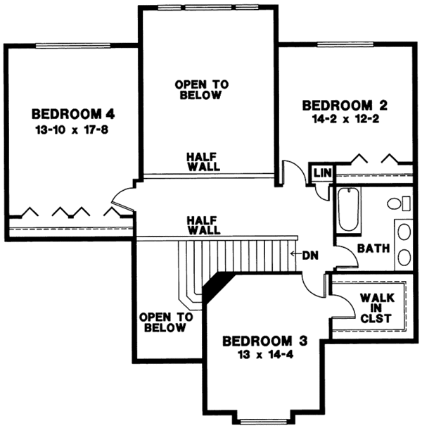 House Plan Design - Craftsman Floor Plan - Upper Floor Plan #966-63