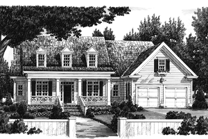 Exterior - Front Elevation 3 for Classical House Plan #927-767 - 3 bed, 2.5 bath