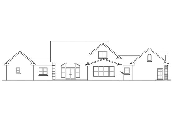 Exterior - Rear Elevation for Traditional House Plan #124-320 - 4 bed, 3.5 bath