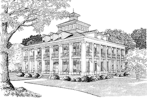 Southern Exterior - Front Elevation Plan #17-2718