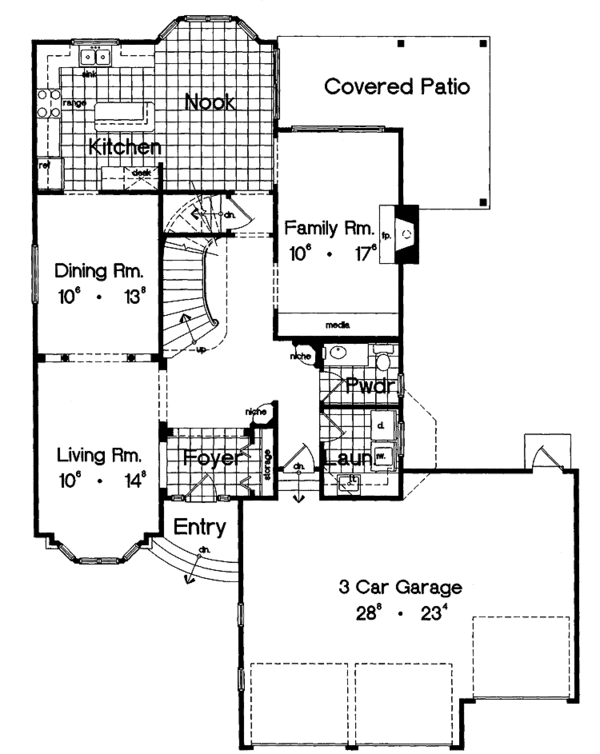 House Plan Design - Country Floor Plan - Main Floor Plan #417-610