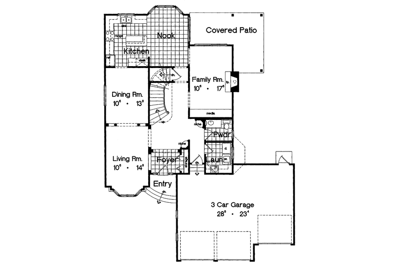 House Blueprint - Floor Plan - Main Floor for Country House Plan #417-610 - 4 bed, 2.5 bath