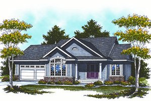 Country Exterior - Front Elevation Plan #70-856
