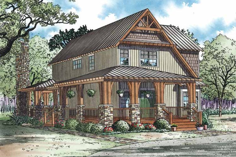 Dream House Plan - Craftsman Exterior - Front Elevation Plan #17-3336