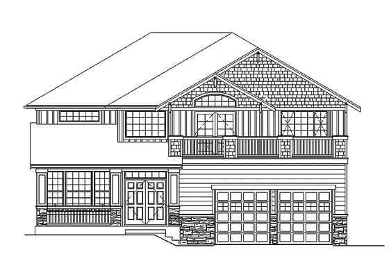 Exterior - Front Elevation 3 for Contemporary House Plan #951-15 - 4 bed, 3.5 bath