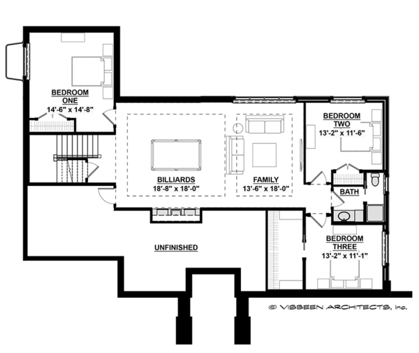 House Plan Design - Prairie Floor Plan - Lower Floor Plan #928-279