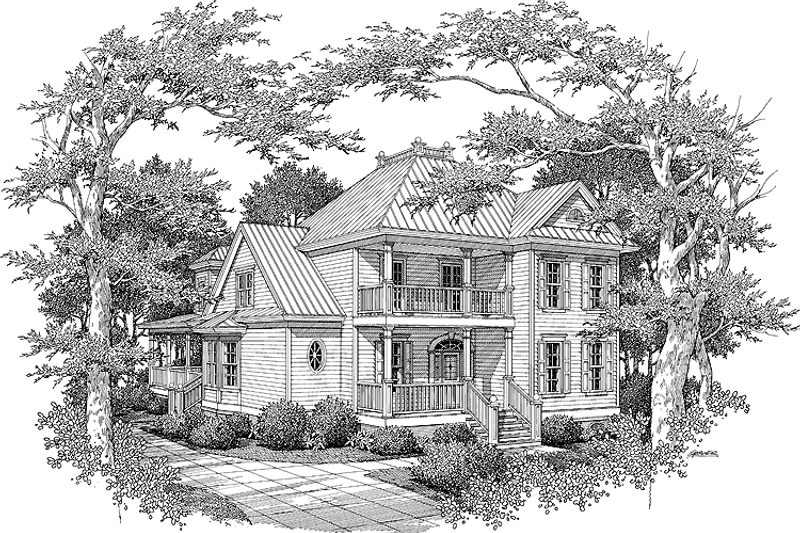 Architectural House Design - Country Exterior - Front Elevation Plan #37-261