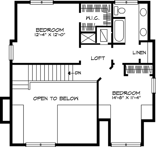 Dream House Plan - Country Floor Plan - Upper Floor Plan #140-173
