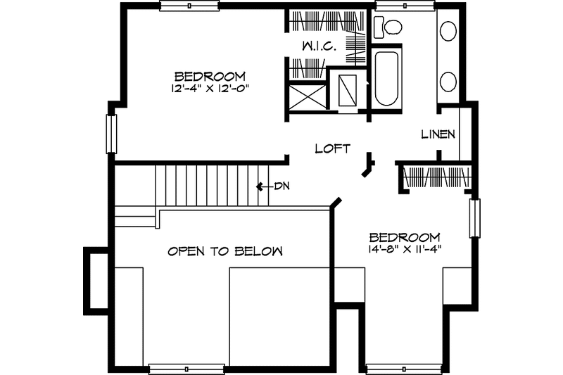 Dream House Plan - Floor Plan - Upper Floor for Country House Plan #140-173 - 3 bed, 2 bath