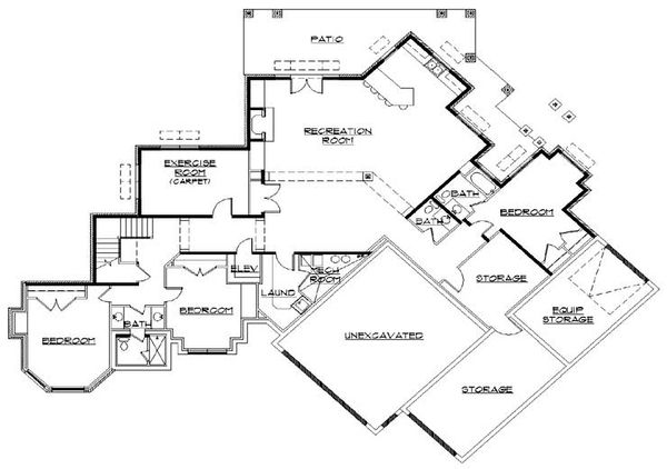 Dream House Plan - European Floor Plan - Lower Floor Plan #5-333