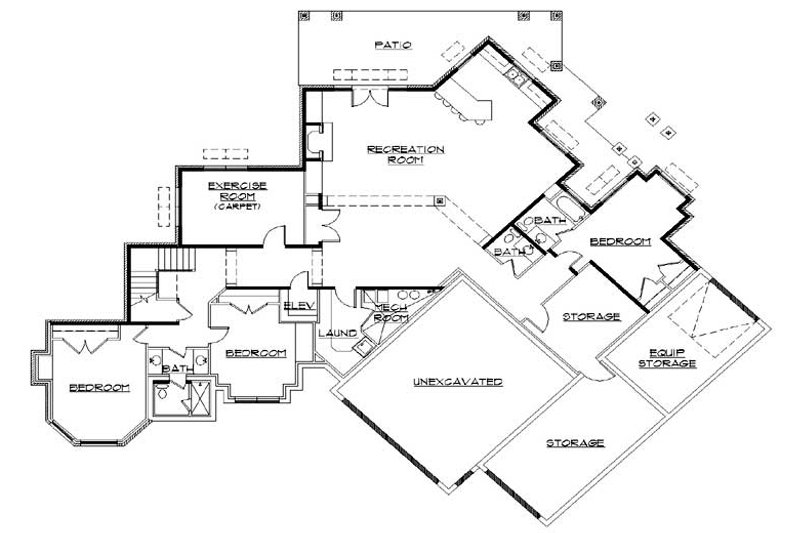 Home Plan - Floor Plan - Lower Floor for European House Plan #5-333 - 5 bed, 5 bath