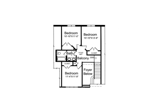 Floor Plan - Upper Floor for Traditional House Plan #46-824 - 4 bed, 2.5 bath