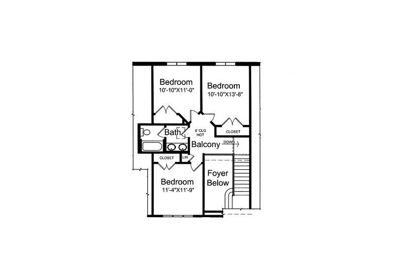 Home Plan - Floor Plan - Upper Floor for Traditional House Plan #46-824 - 4 bed, 2.5 bath