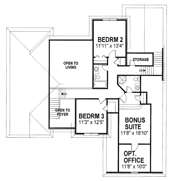 Home Plan - Mediterranean Floor Plan - Upper Floor Plan #56-651