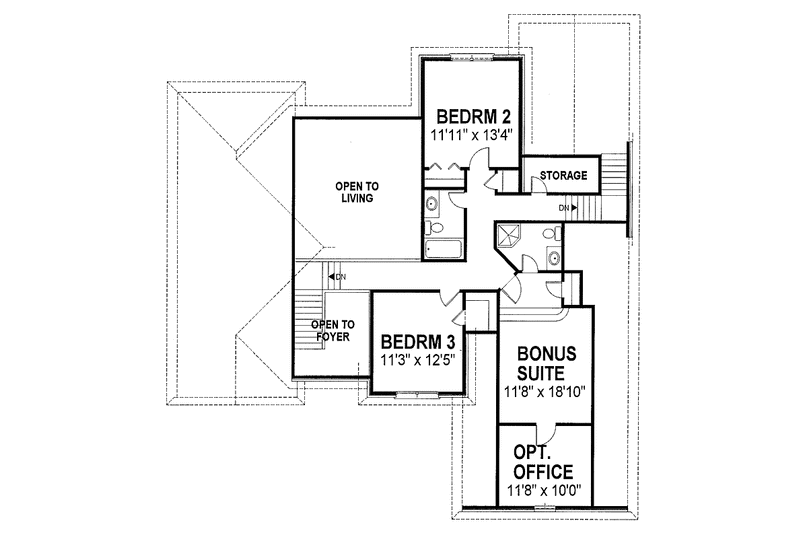 Home Plan - Floor Plan - Upper Floor for Mediterranean House Plan #56-651 - 3 bed, 3.5 bath