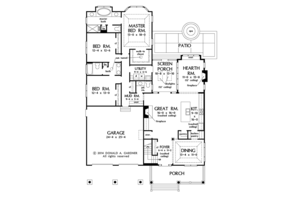 Floor Plan - Main Floor for Ranch House Plan #929-994 - 3 bed, 2.5 bath