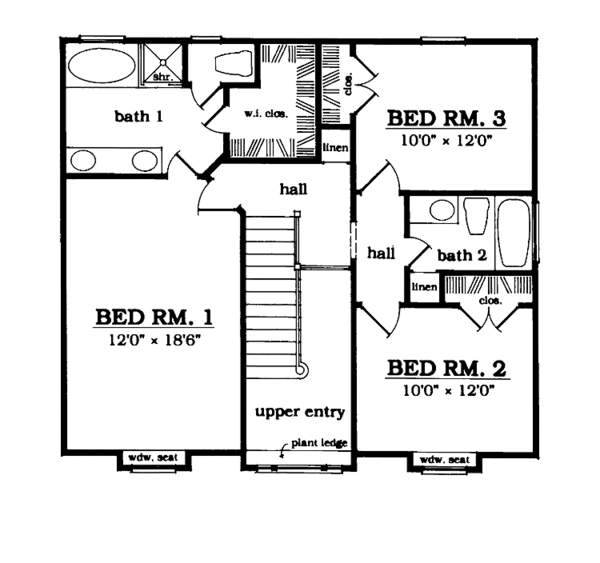 House Plan Design - Country Floor Plan - Upper Floor Plan #42-688